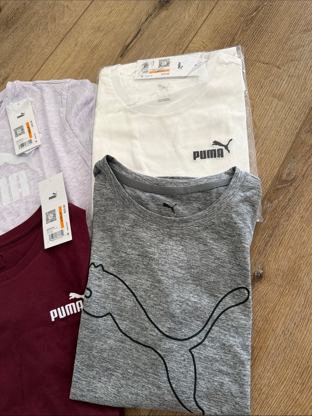 Puma Short-Sleeve Tees Pack - Black, Maroon, Light Purple, Gray, White - Picture 4 of 4